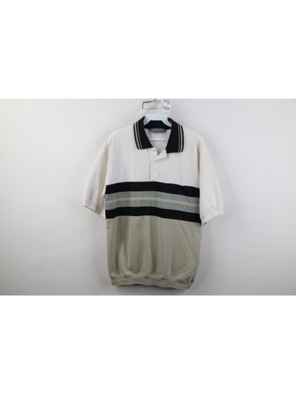 Vintage 90s Streetwear Mens Size Medium Striped Color Block Pullover Polo Shirt